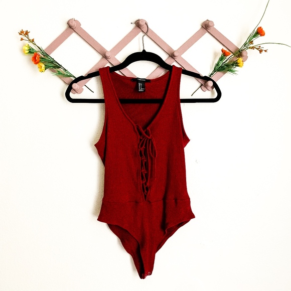 Forever 21 Tops - Lace Up Bodysuit - S Forever 21 Tops - Lace Up Bodysuit - S